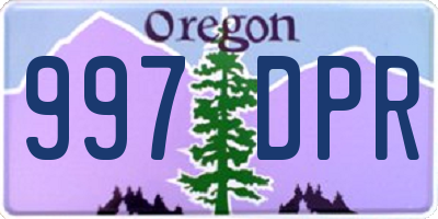 OR license plate 997DPR