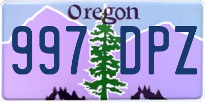 OR license plate 997DPZ