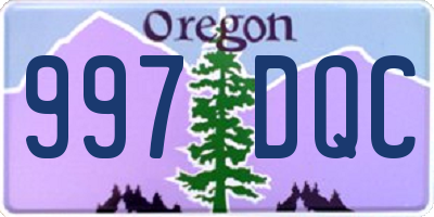 OR license plate 997DQC