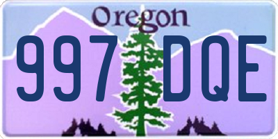 OR license plate 997DQE