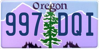 OR license plate 997DQI