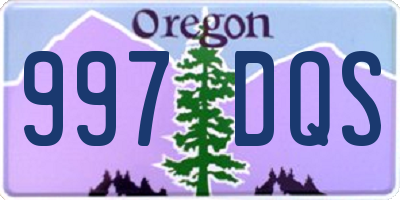 OR license plate 997DQS