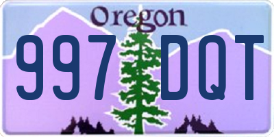 OR license plate 997DQT
