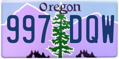 OR license plate 997DQW