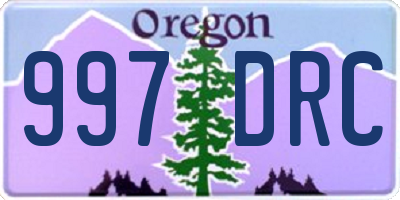 OR license plate 997DRC