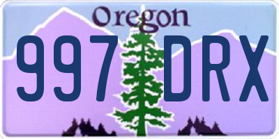 OR license plate 997DRX