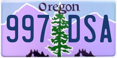 OR license plate 997DSA