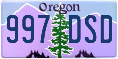 OR license plate 997DSD