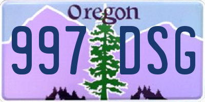 OR license plate 997DSG