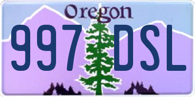 OR license plate 997DSL