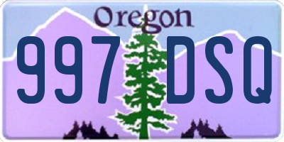 OR license plate 997DSQ