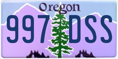 OR license plate 997DSS