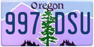 OR license plate 997DSU