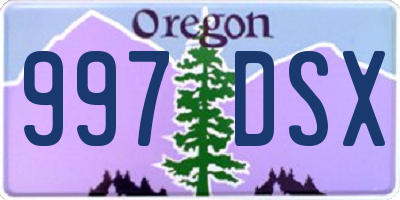 OR license plate 997DSX