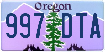 OR license plate 997DTA