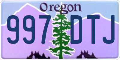 OR license plate 997DTJ