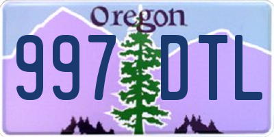 OR license plate 997DTL