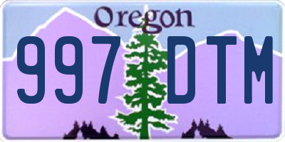 OR license plate 997DTM