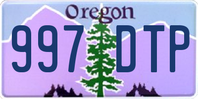 OR license plate 997DTP