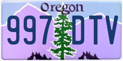 OR license plate 997DTV