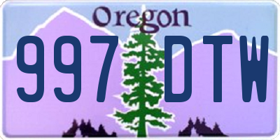 OR license plate 997DTW