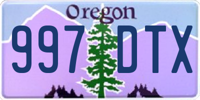 OR license plate 997DTX