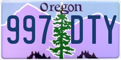 OR license plate 997DTY
