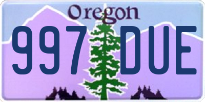 OR license plate 997DUE