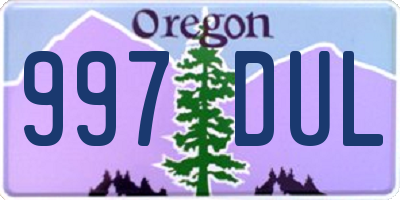 OR license plate 997DUL