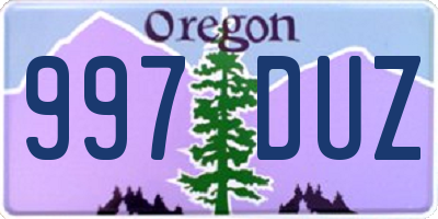 OR license plate 997DUZ