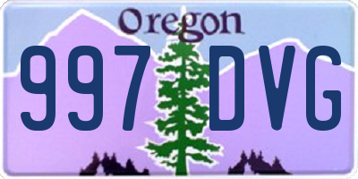 OR license plate 997DVG