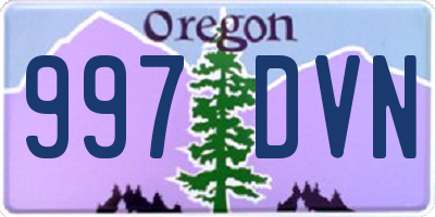 OR license plate 997DVN