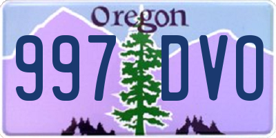 OR license plate 997DVO
