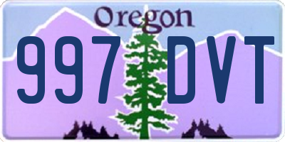 OR license plate 997DVT