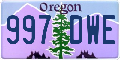 OR license plate 997DWE