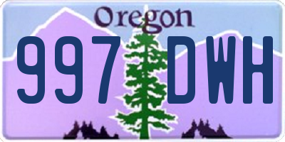OR license plate 997DWH