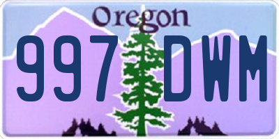 OR license plate 997DWM