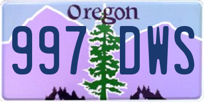 OR license plate 997DWS