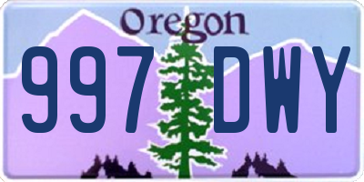 OR license plate 997DWY