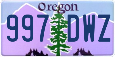 OR license plate 997DWZ