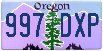 OR license plate 997DXP