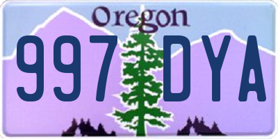 OR license plate 997DYA