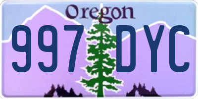 OR license plate 997DYC