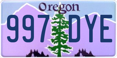 OR license plate 997DYE