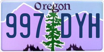 OR license plate 997DYH