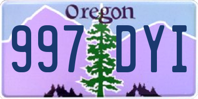 OR license plate 997DYI