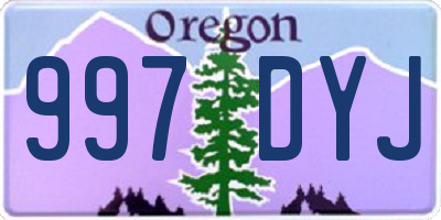 OR license plate 997DYJ