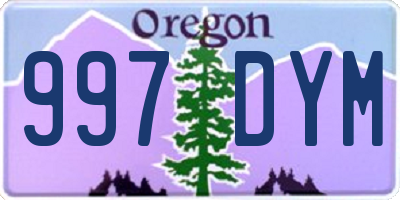 OR license plate 997DYM