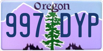 OR license plate 997DYP
