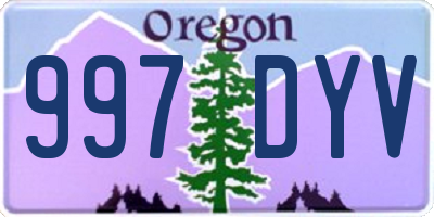 OR license plate 997DYV